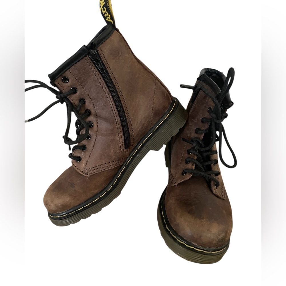 Dr. Martens Boots Youth Toddler Kids Size 10 Brown Boots w/ Zipper